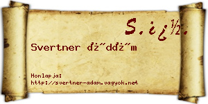 Svertner Ádám névjegykártya
